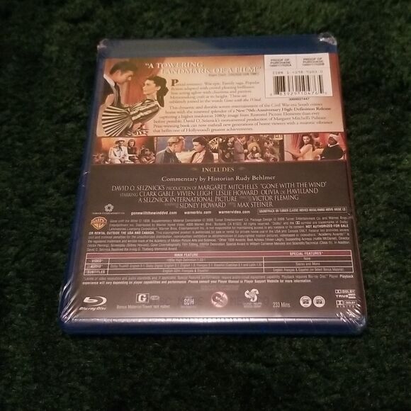 Gone with the Wind Blu Ray Disc 70th Anniv NRFP - Picture 2 of 2